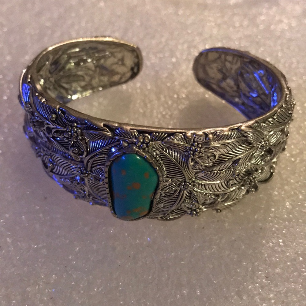 Copper turquoise cuff